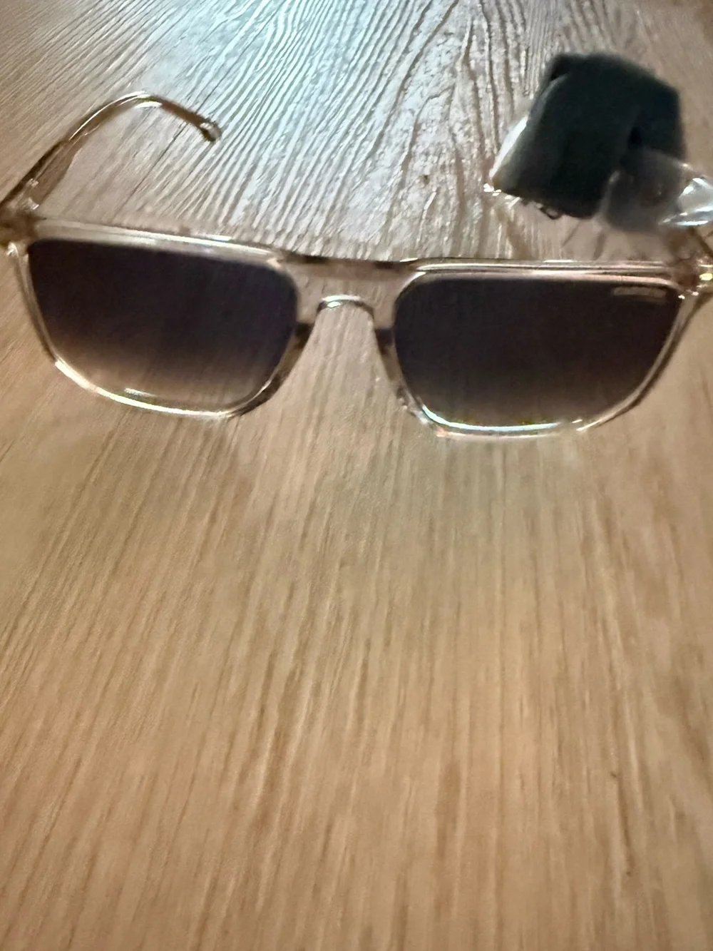 Carrera Transparent Frame Sunglasses with Gradient Smoke Lenses